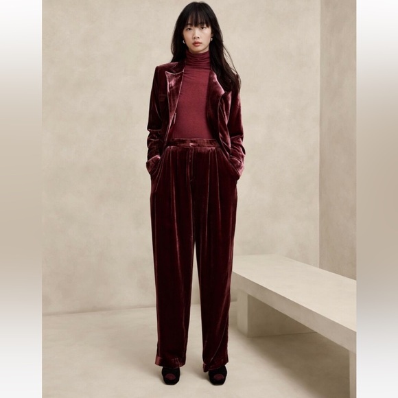 Banana Republic NWT Norte Velvet Pleated Pant - Picture 3 of 10